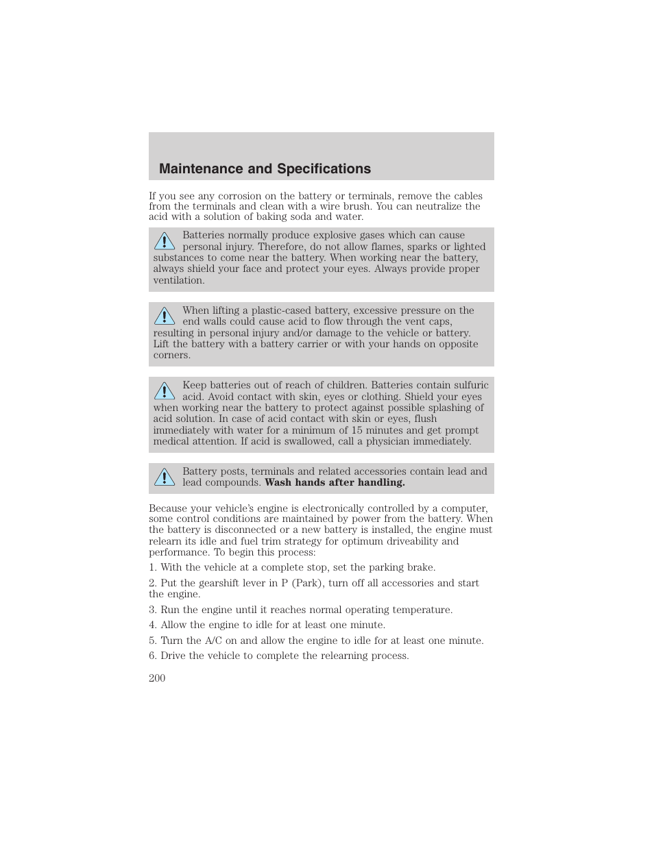 Maintenance and specifications | FORD 2003 Ranger v.2 User Manual | Page 200 / 248