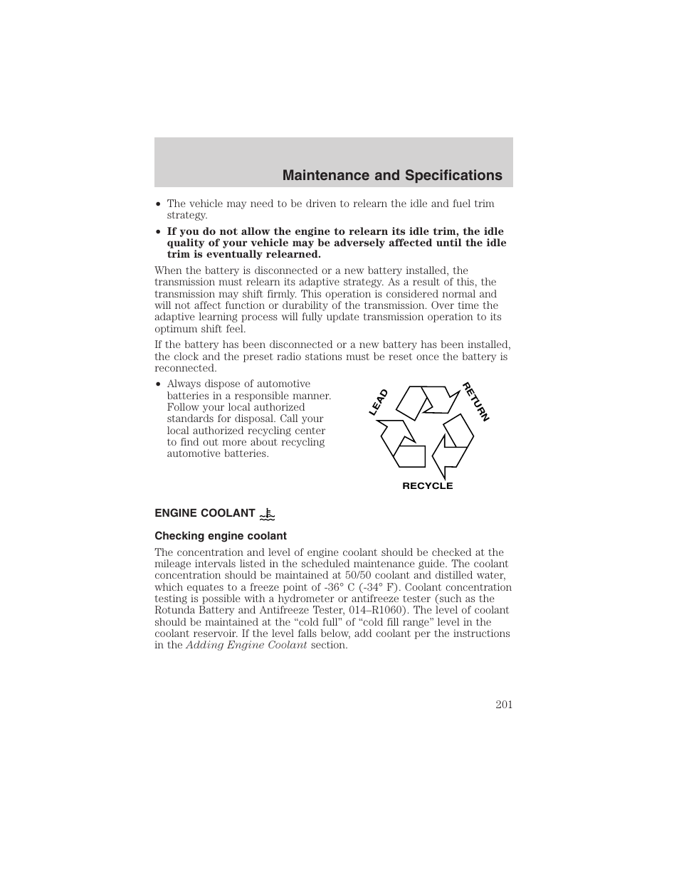Maintenance and specifications | FORD 2003 Ranger v.2 User Manual | Page 201 / 248