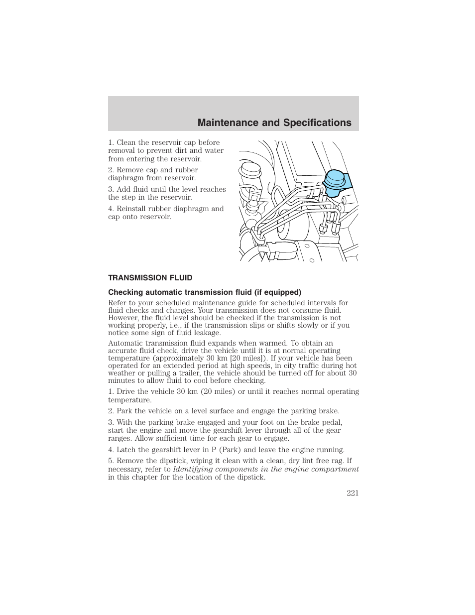 Maintenance and specifications | FORD 2003 Ranger v.2 User Manual | Page 221 / 248