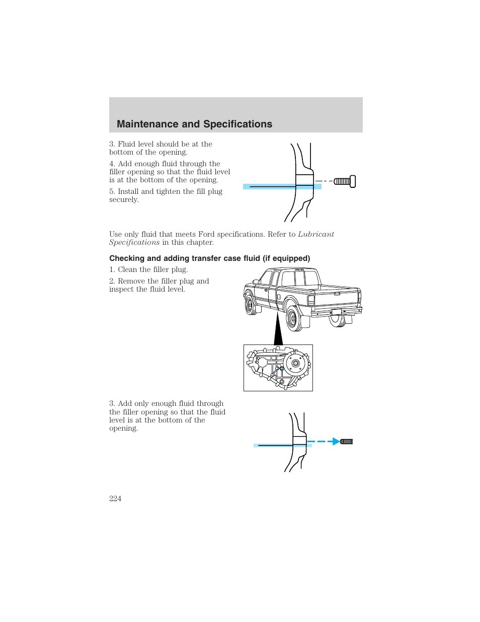 Maintenance and specifications | FORD 2003 Ranger v.2 User Manual | Page 224 / 248