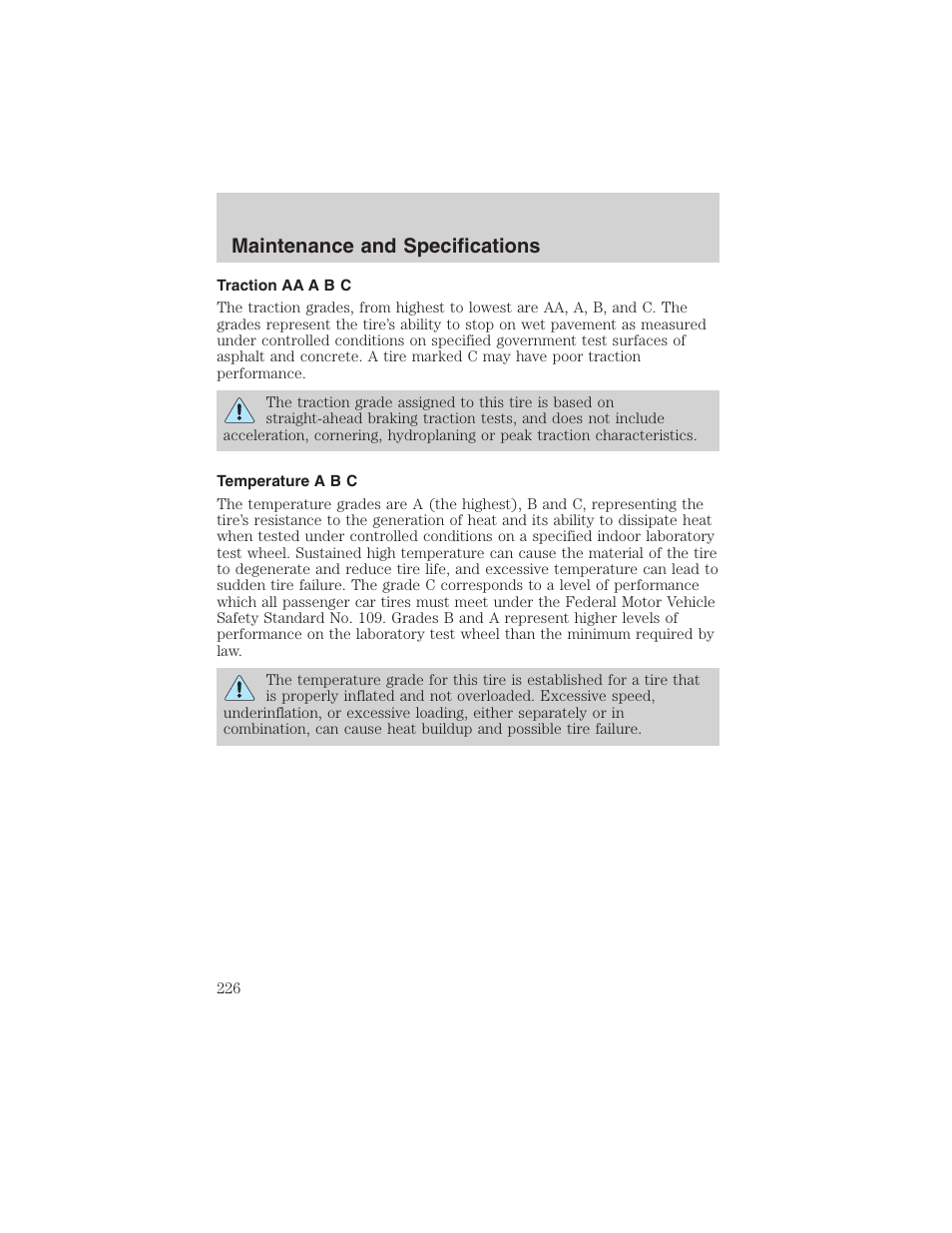 Maintenance and specifications | FORD 2003 Ranger v.2 User Manual | Page 226 / 248