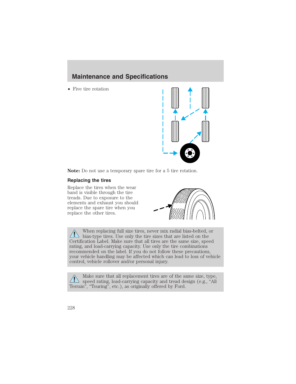 Maintenance and specifications | FORD 2003 Ranger v.2 User Manual | Page 228 / 248