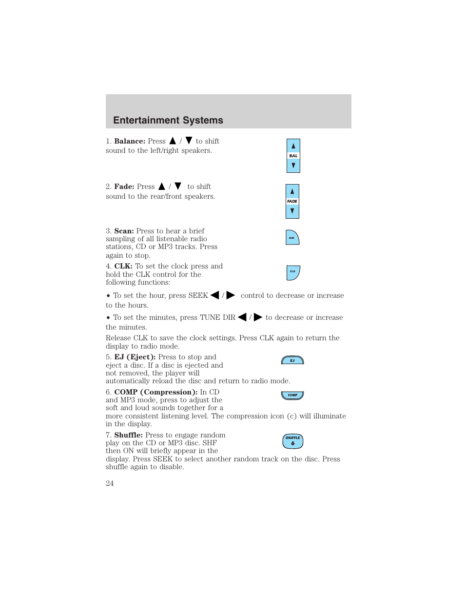 Entertainment systems | FORD 2003 Ranger v.2 User Manual | Page 24 / 248