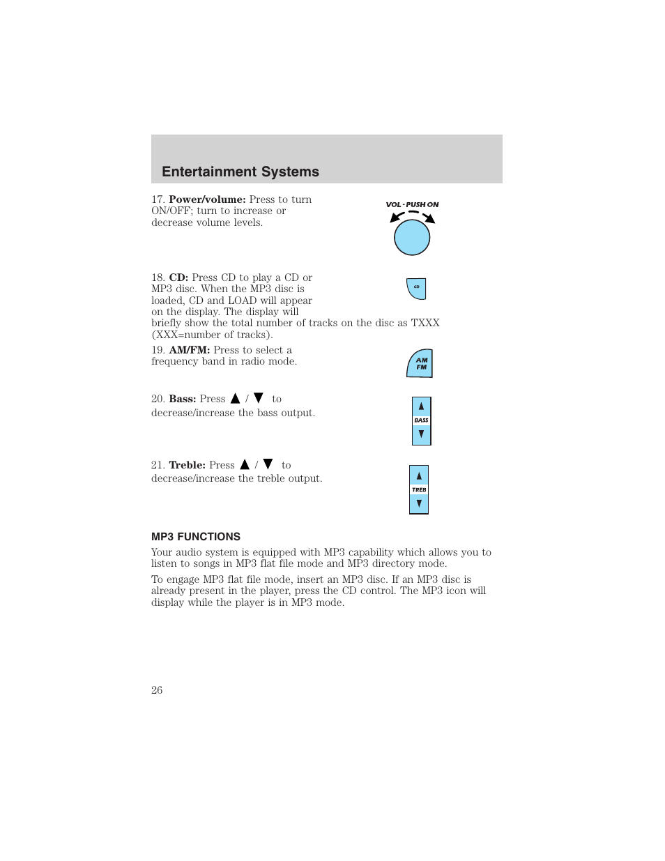 Entertainment systems | FORD 2003 Ranger v.2 User Manual | Page 26 / 248