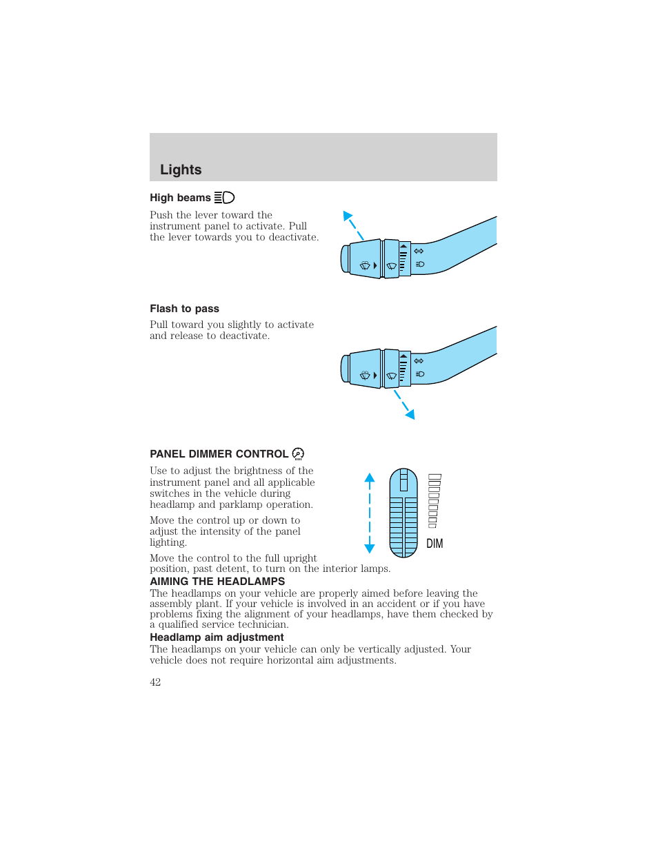 Lights | FORD 2003 Ranger v.2 User Manual | Page 42 / 248