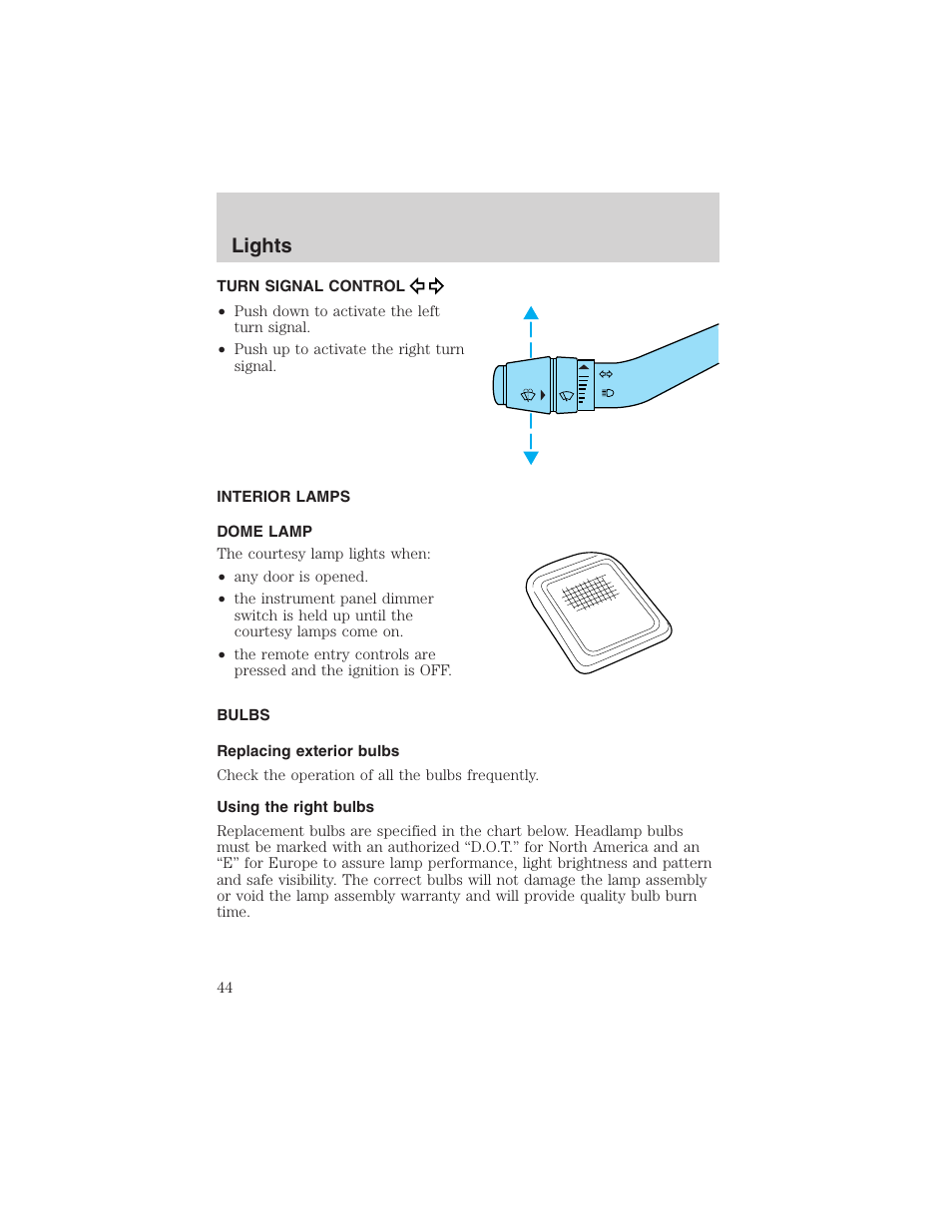 Lights | FORD 2003 Ranger v.2 User Manual | Page 44 / 248