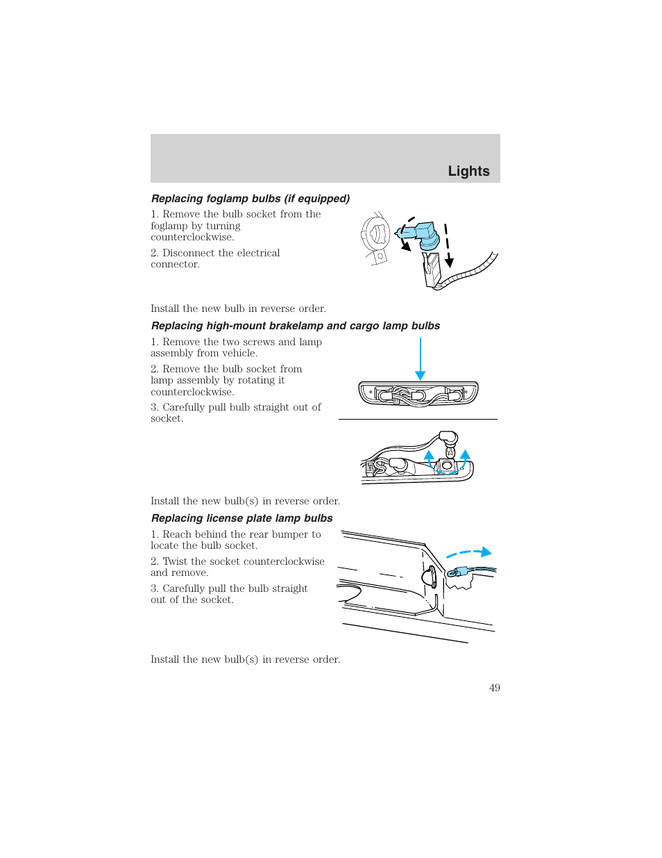 Lights | FORD 2003 Ranger v.2 User Manual | Page 49 / 248