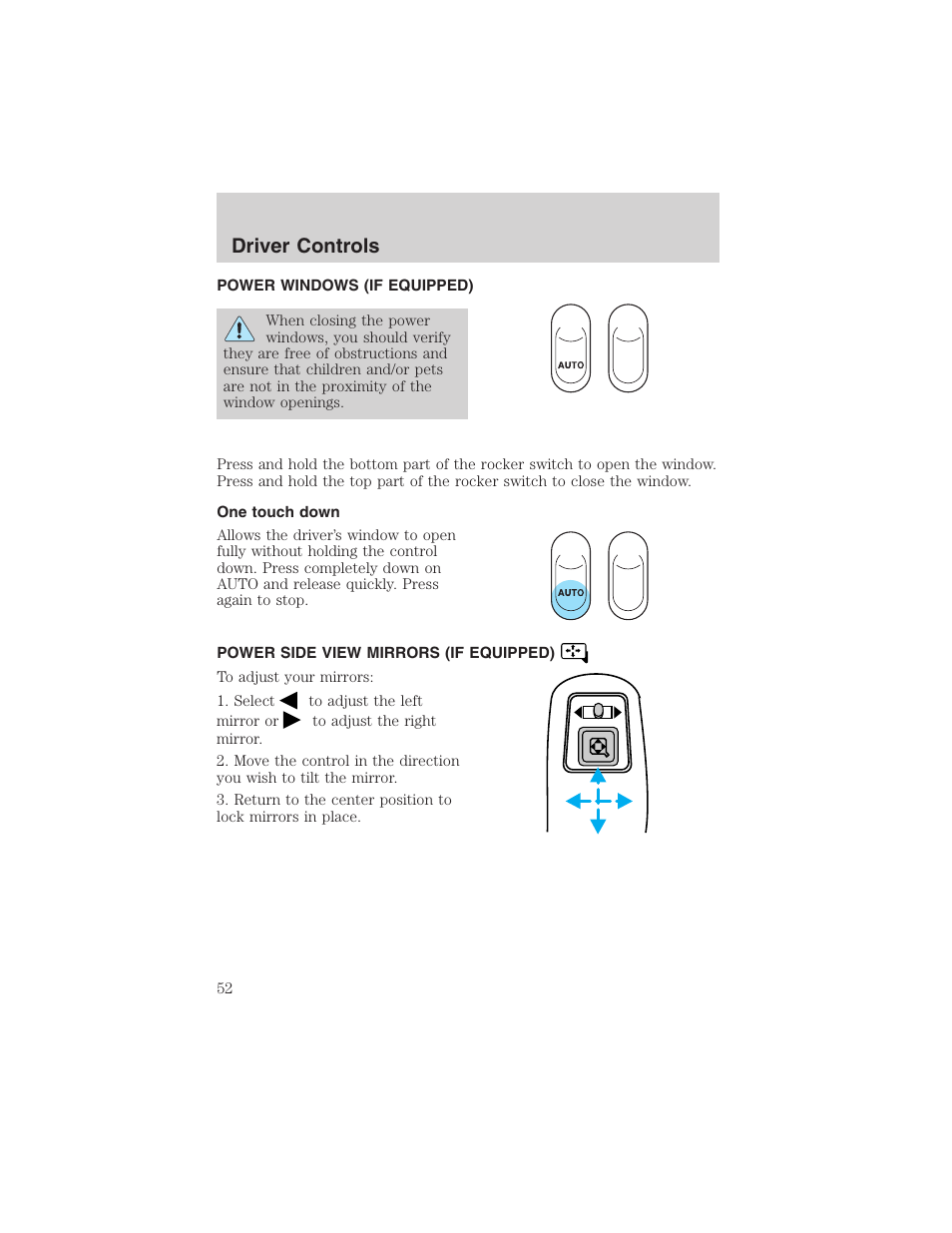 Driver controls | FORD 2003 Ranger v.2 User Manual | Page 52 / 248