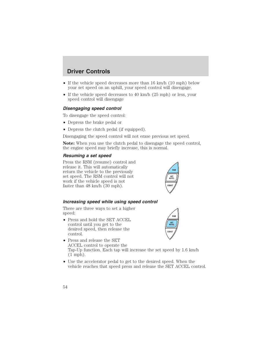 Driver controls | FORD 2003 Ranger v.2 User Manual | Page 54 / 248