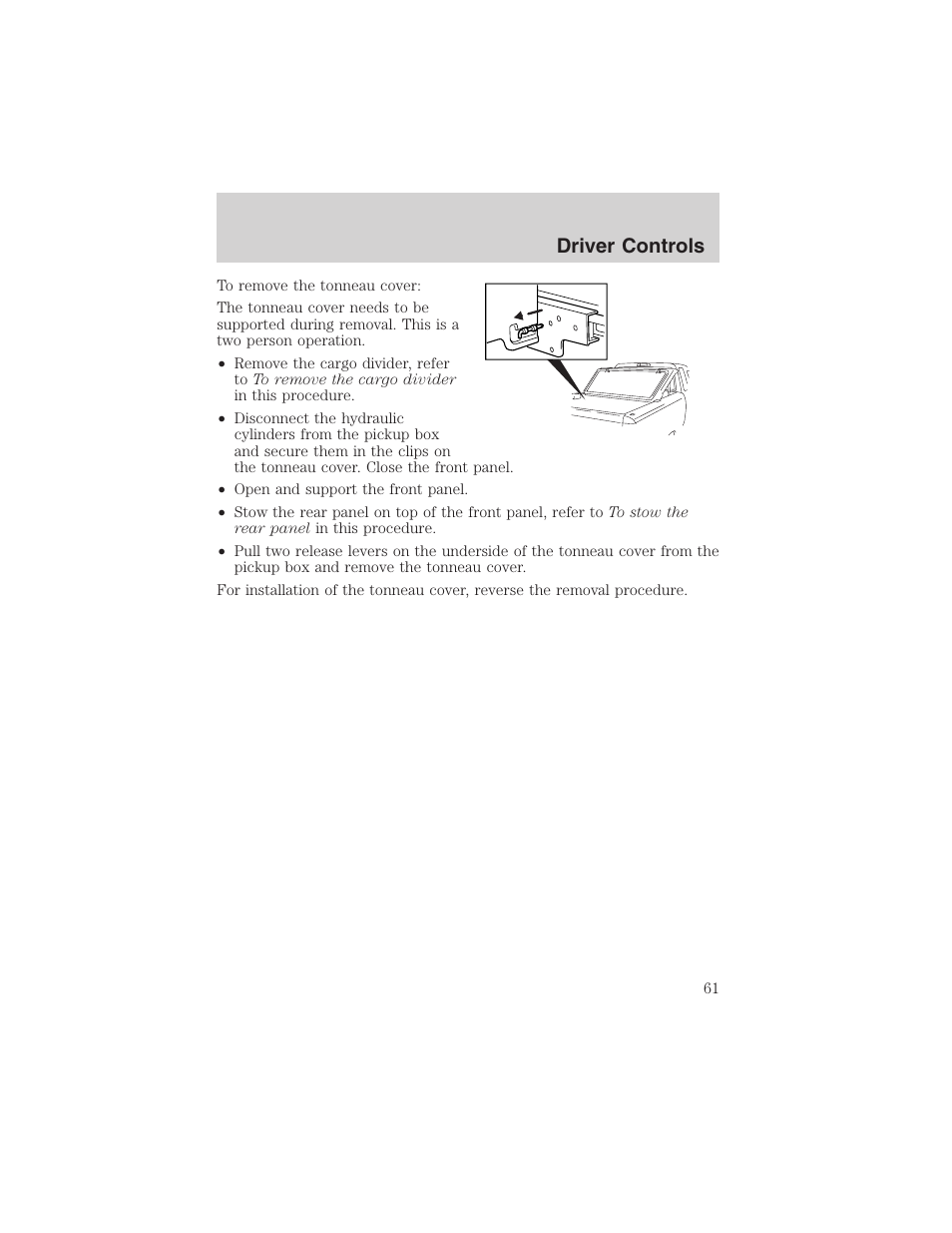Driver controls | FORD 2003 Ranger v.2 User Manual | Page 61 / 248