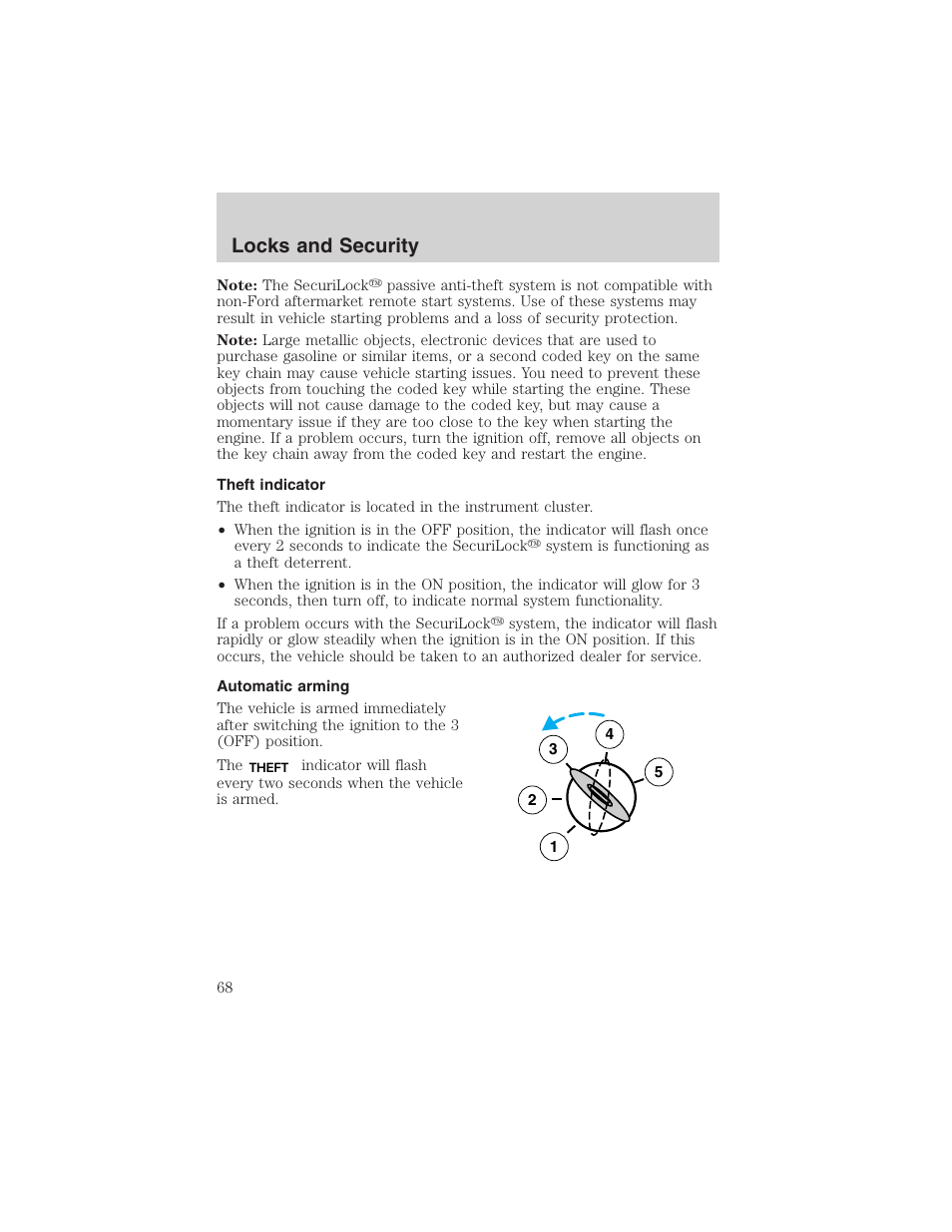 Locks and security | FORD 2003 Ranger v.2 User Manual | Page 68 / 248