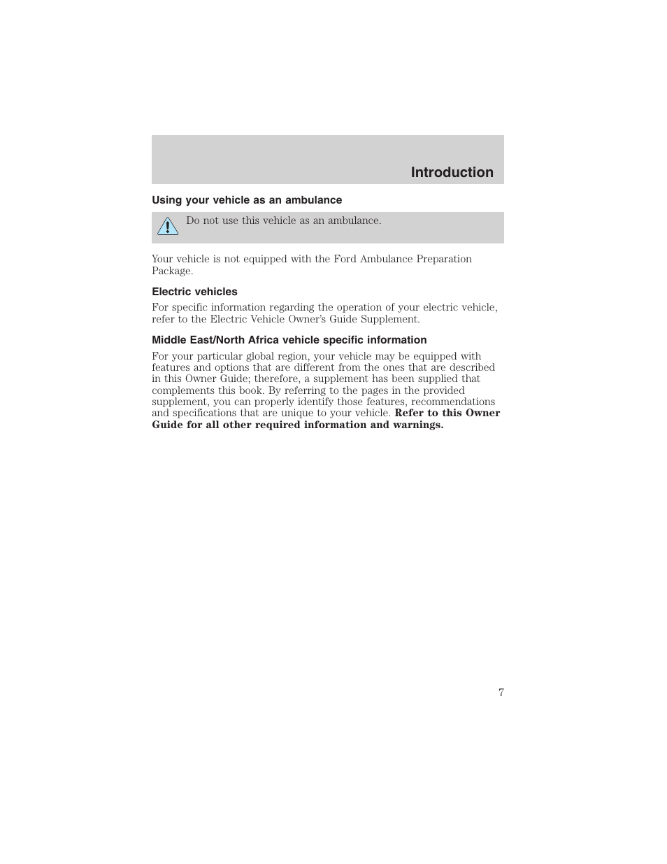 Introduction | FORD 2003 Ranger v.2 User Manual | Page 7 / 248