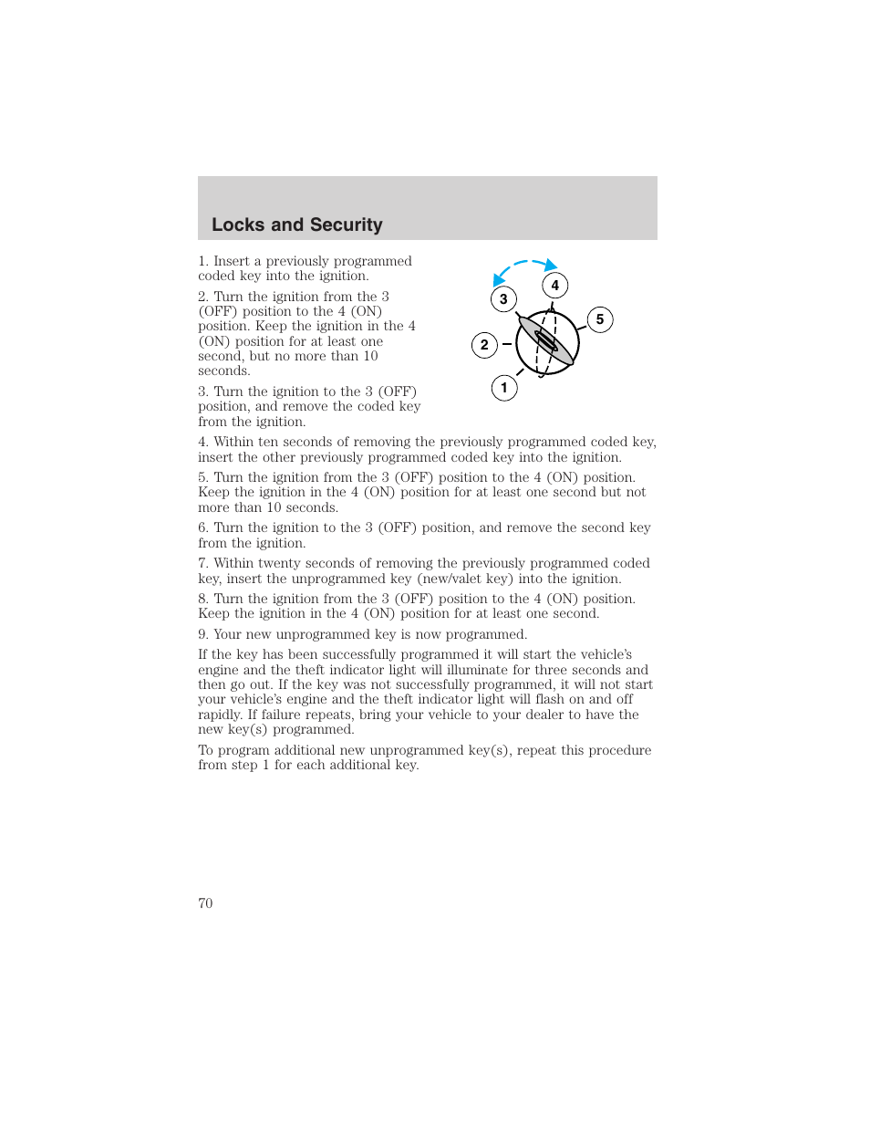 Locks and security | FORD 2003 Ranger v.2 User Manual | Page 70 / 248