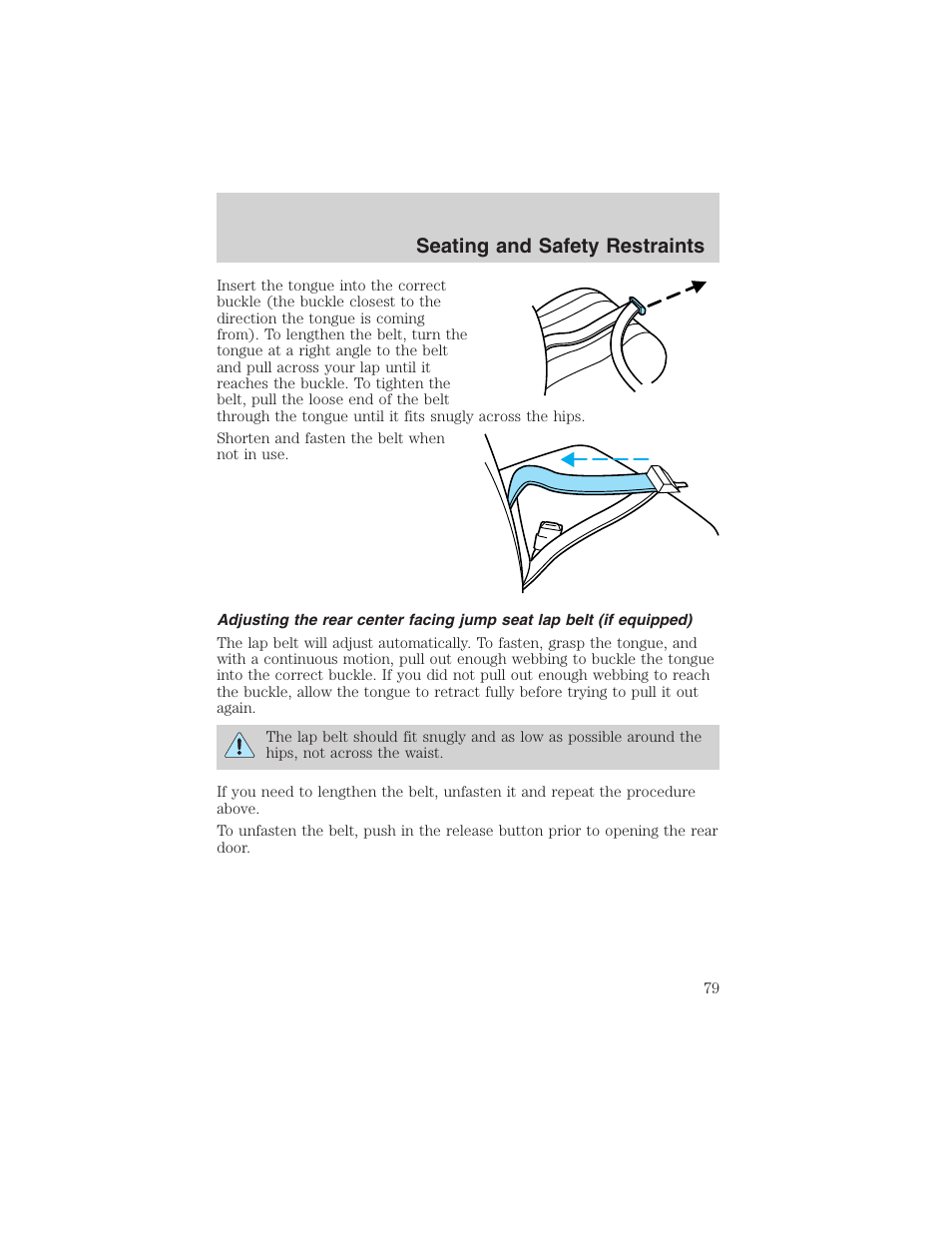 Seating and safety restraints | FORD 2003 Ranger v.2 User Manual | Page 79 / 248