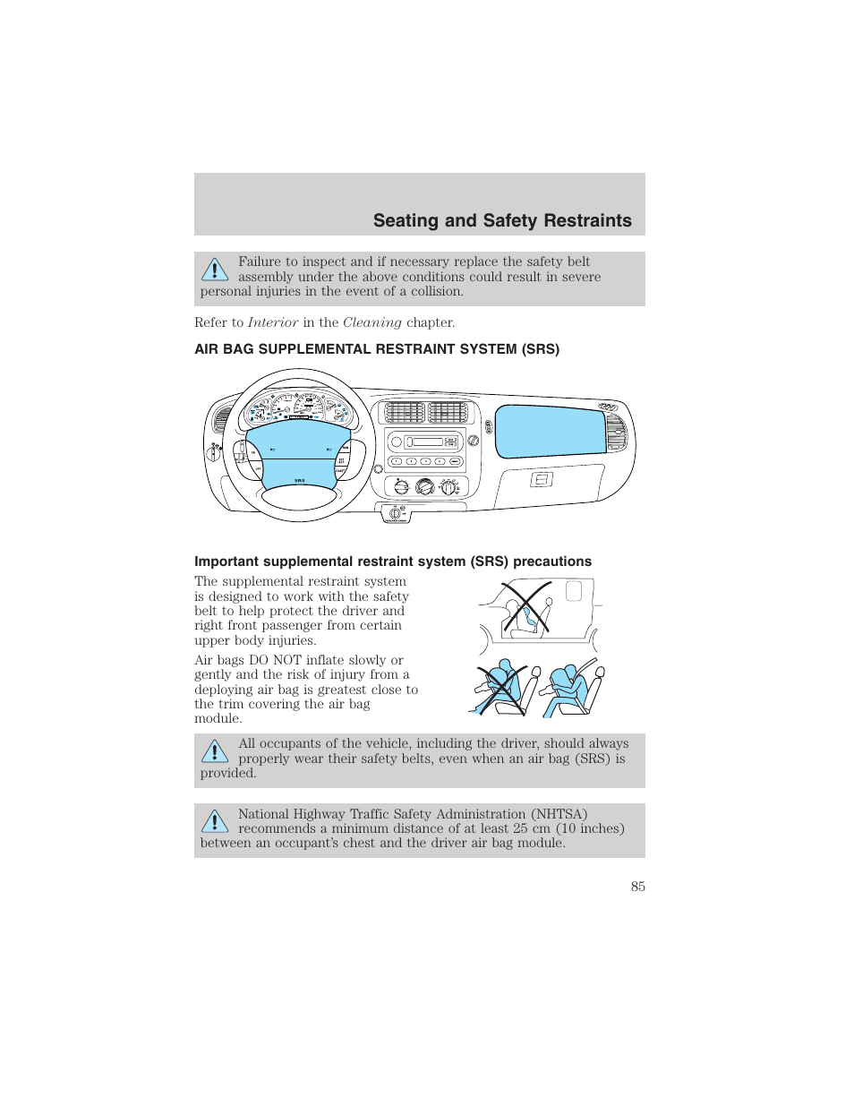 Seating and safety restraints | FORD 2003 Ranger v.2 User Manual | Page 85 / 248