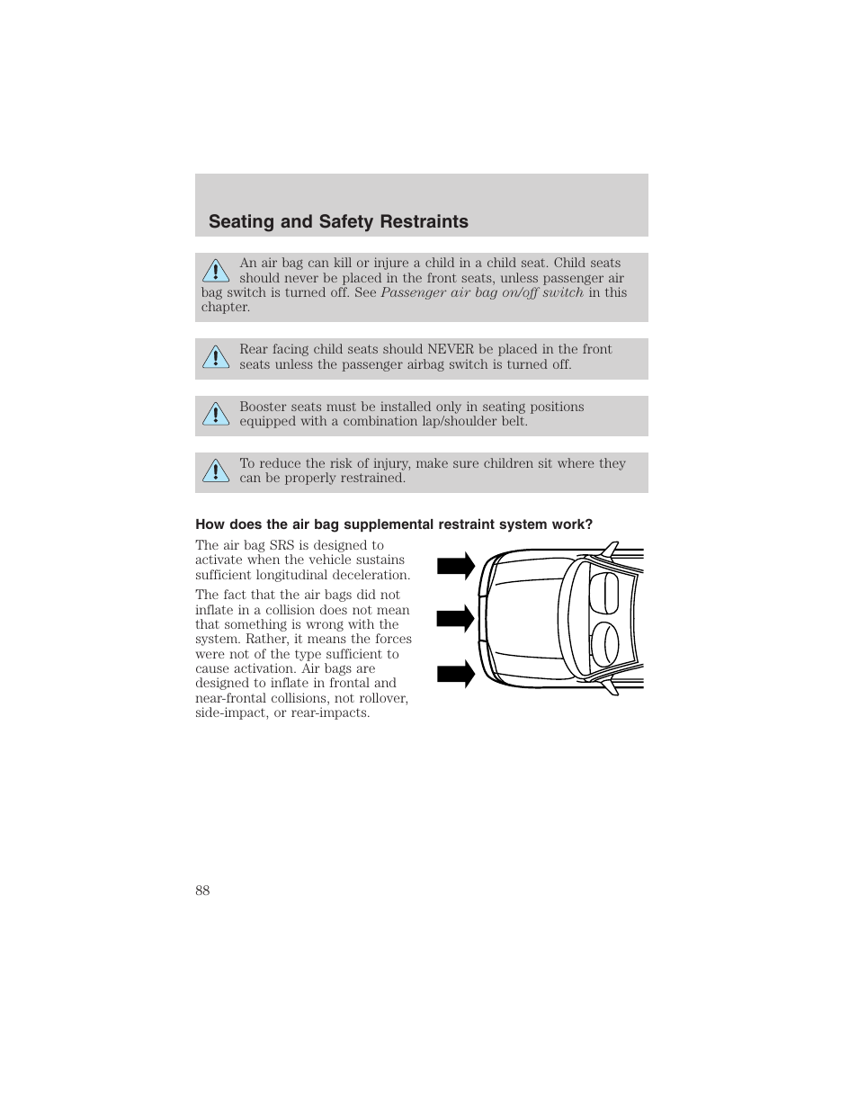 Seating and safety restraints | FORD 2003 Ranger v.2 User Manual | Page 88 / 248