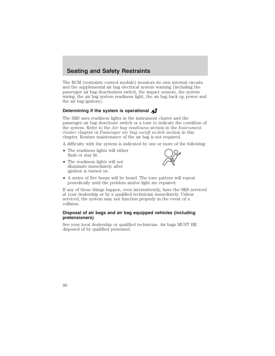 Seating and safety restraints | FORD 2003 Ranger v.2 User Manual | Page 90 / 248