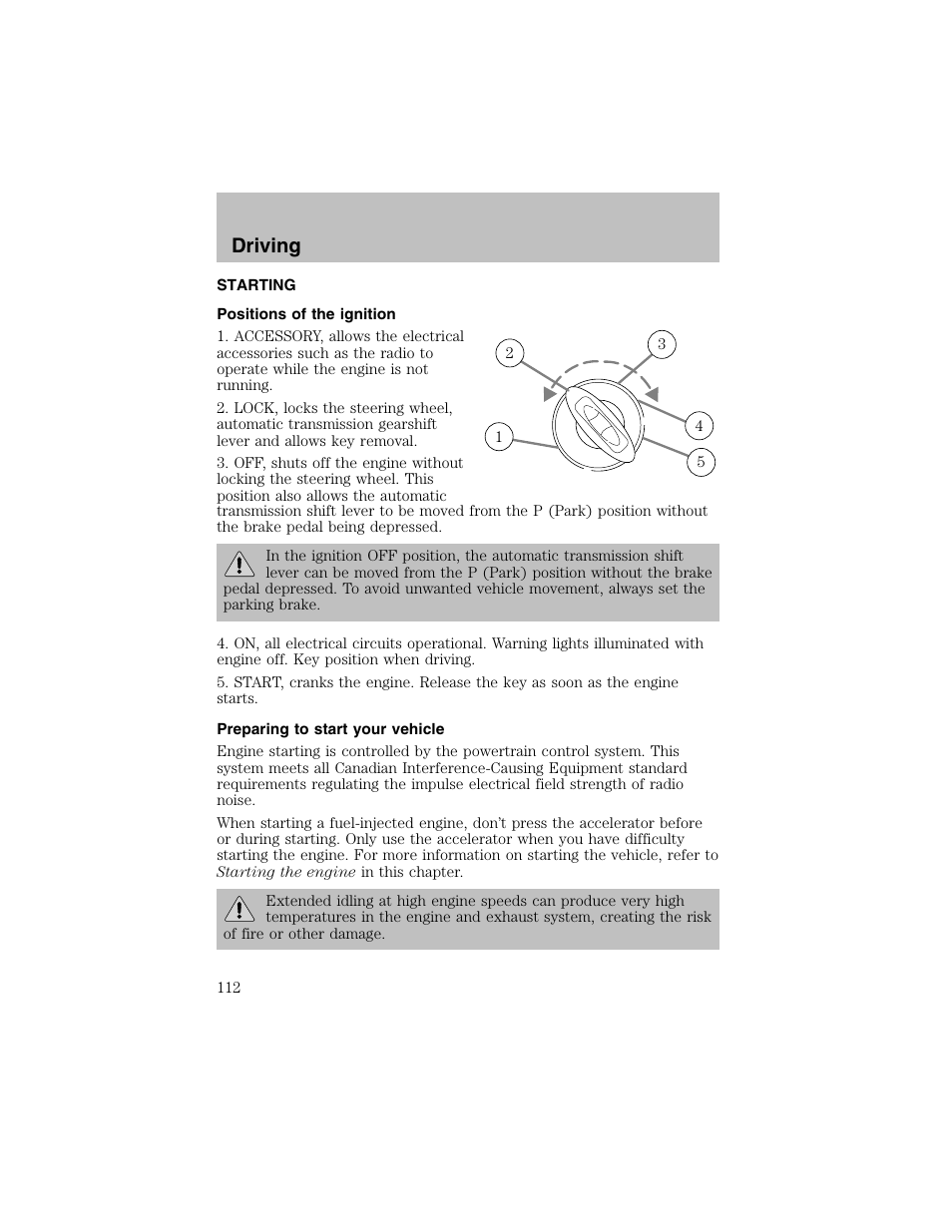Driving | FORD 2003 Taurus v.1 User Manual | Page 112 / 216