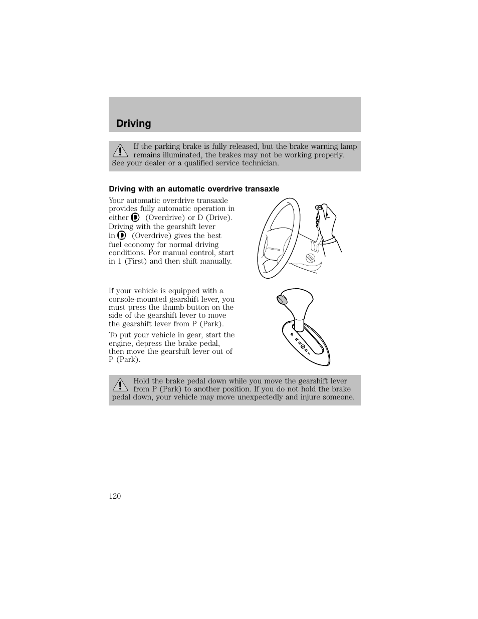 Driving | FORD 2003 Taurus v.1 User Manual | Page 120 / 216