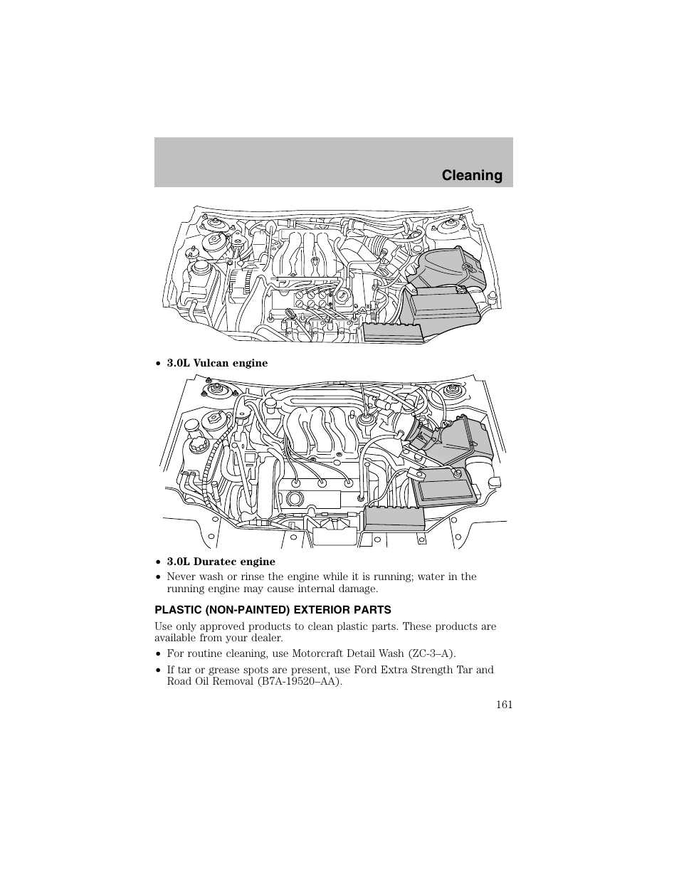 Cleaning | FORD 2003 Taurus v.1 User Manual | Page 161 / 216