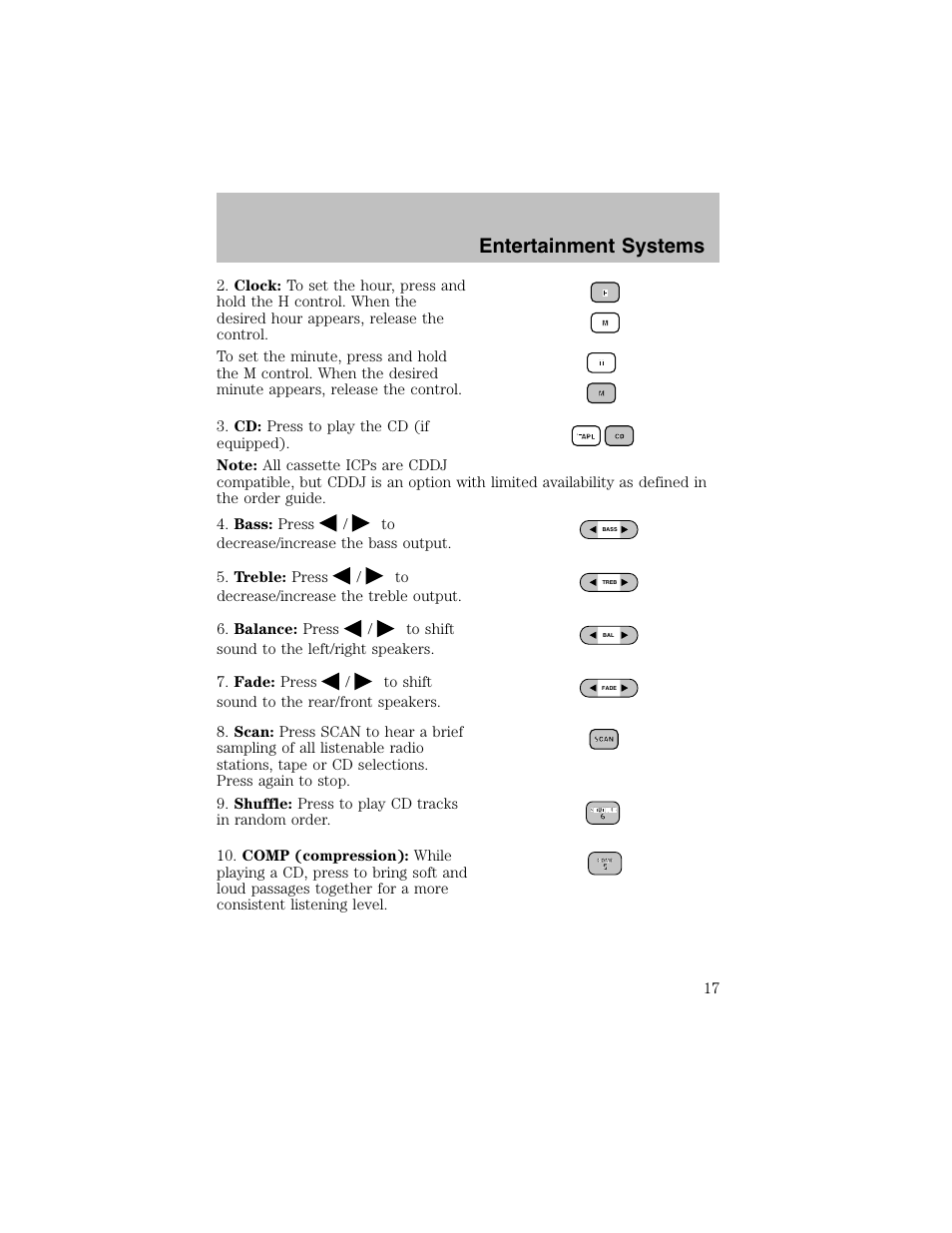 Entertainment systems | FORD 2003 Taurus v.1 User Manual | Page 17 / 216