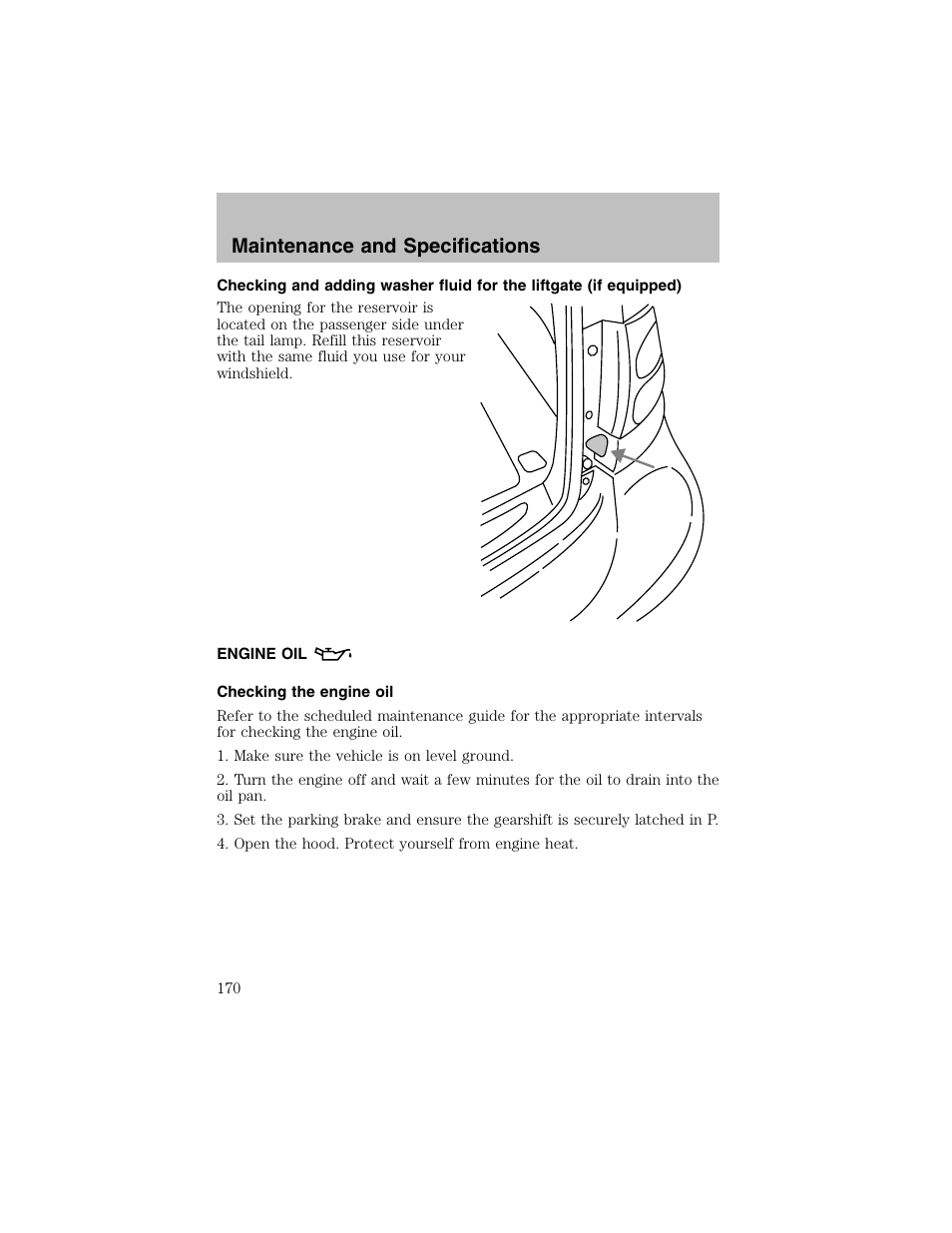 Maintenance and specifications | FORD 2003 Taurus v.1 User Manual | Page 170 / 216