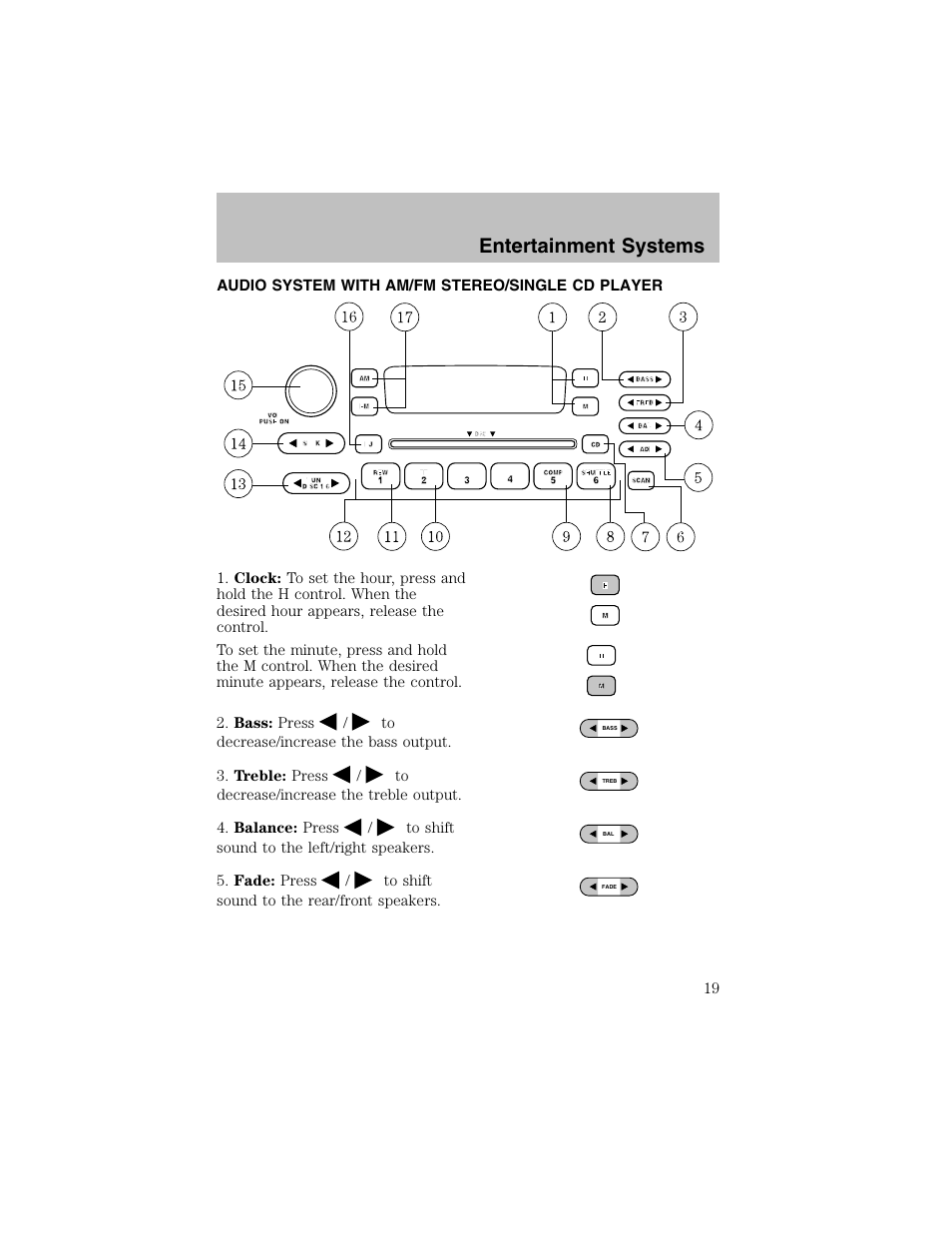 Entertainment systems | FORD 2003 Taurus v.1 User Manual | Page 19 / 216