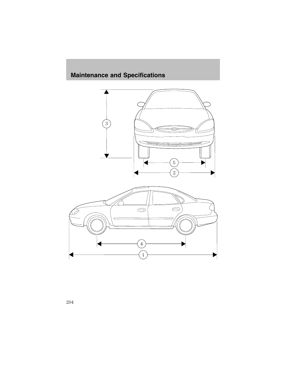 Maintenance and specifications | FORD 2003 Taurus v.1 User Manual | Page 204 / 216