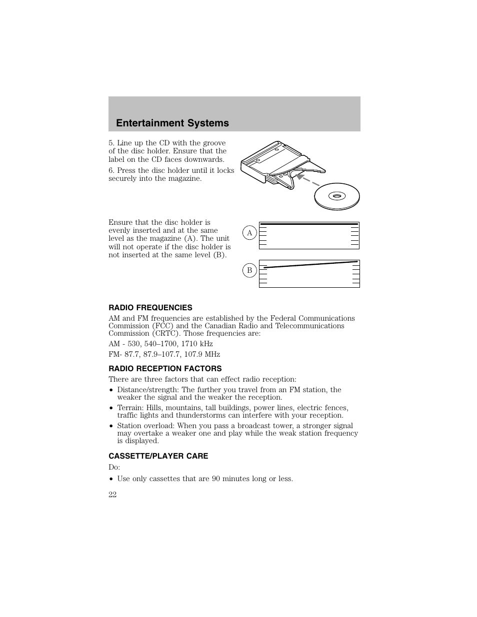 Entertainment systems | FORD 2003 Taurus v.1 User Manual | Page 22 / 216