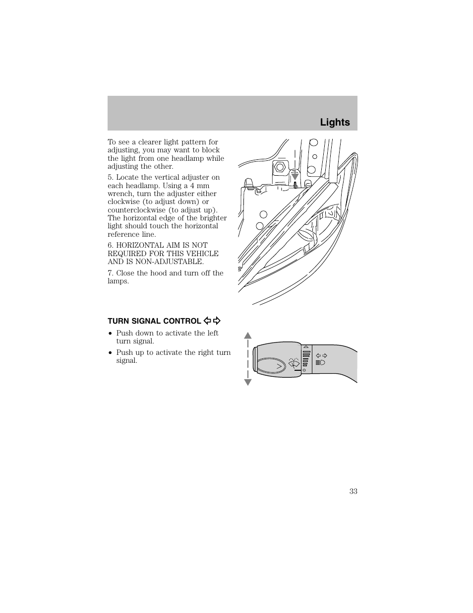 Lights | FORD 2003 Taurus v.1 User Manual | Page 33 / 216