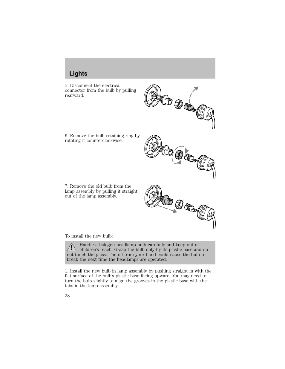Lights | FORD 2003 Taurus v.1 User Manual | Page 38 / 216
