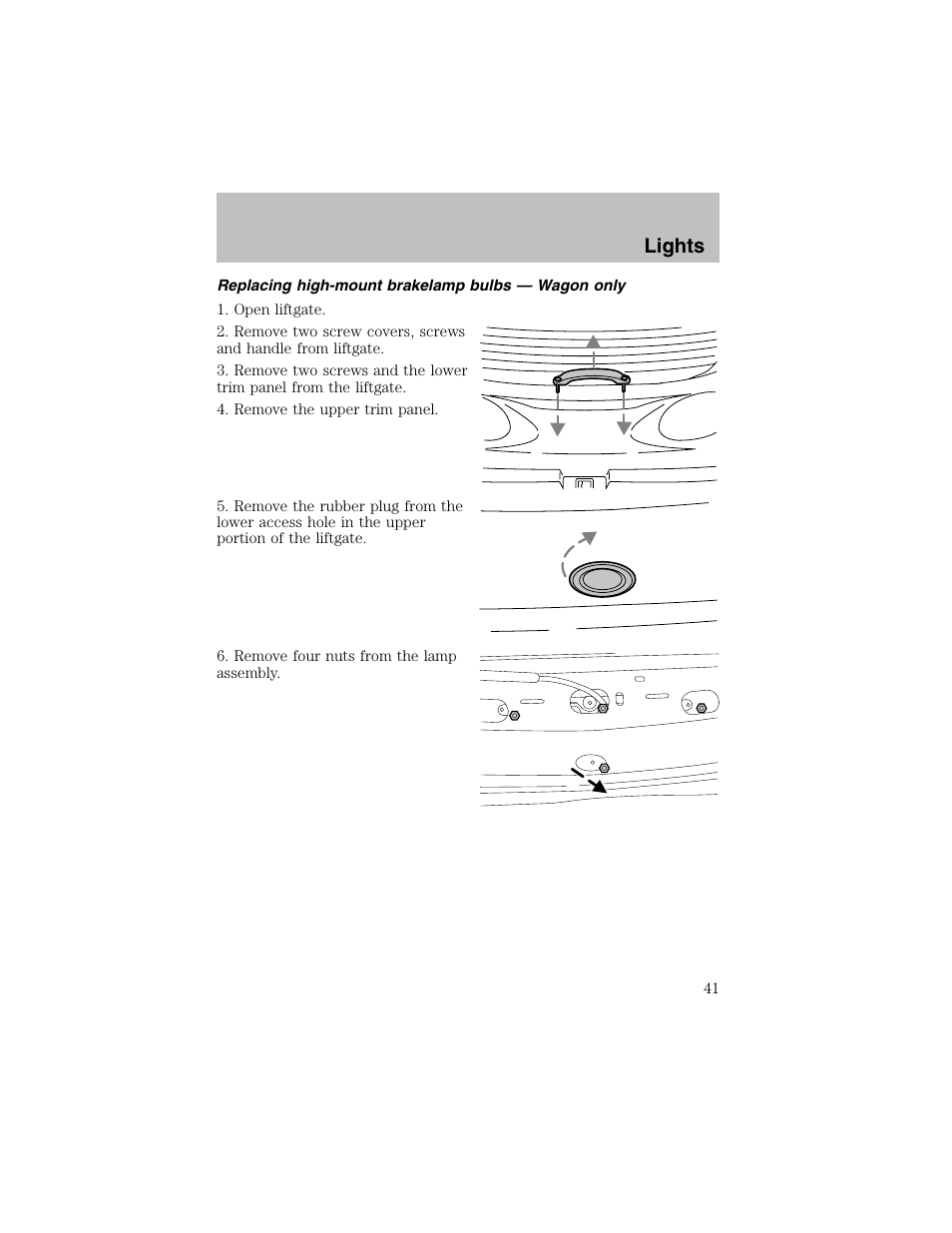 Lights | FORD 2003 Taurus v.1 User Manual | Page 41 / 216
