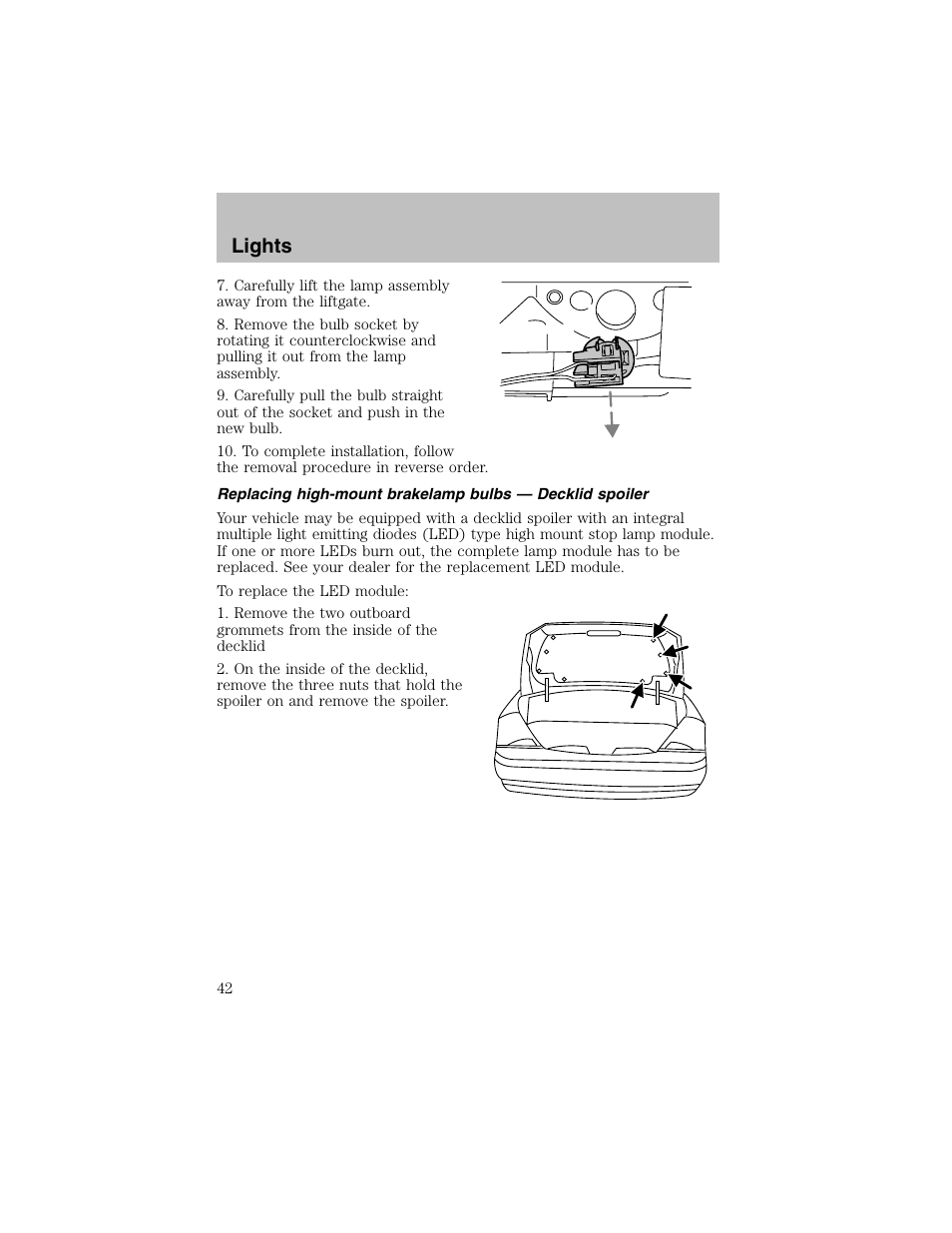 Lights | FORD 2003 Taurus v.1 User Manual | Page 42 / 216