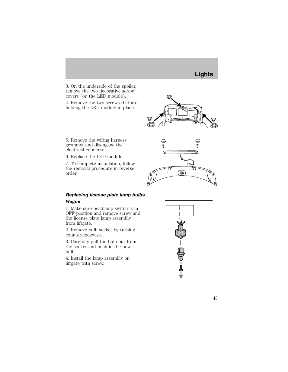 Lights | FORD 2003 Taurus v.1 User Manual | Page 43 / 216