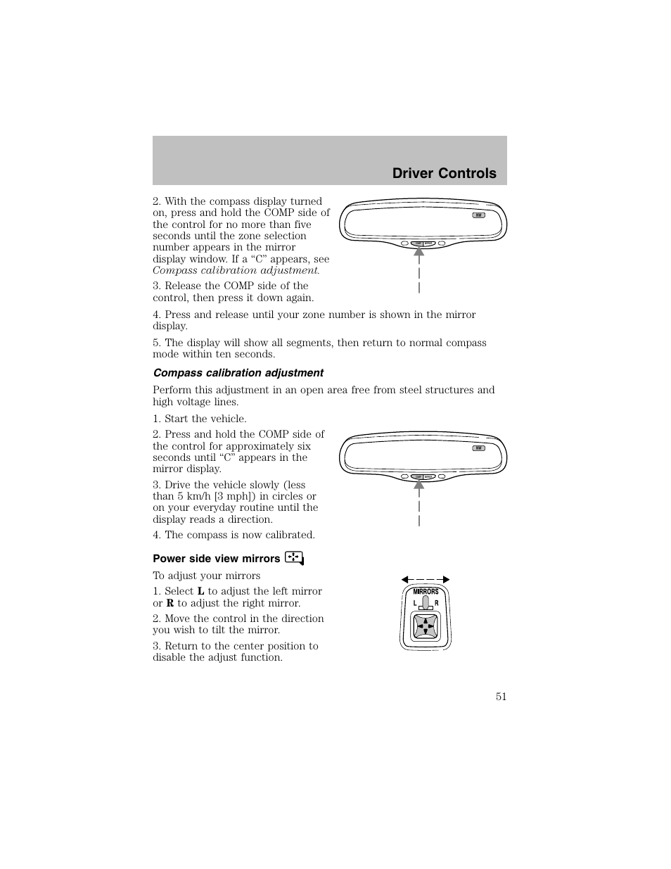 Driver controls | FORD 2003 Taurus v.1 User Manual | Page 51 / 216