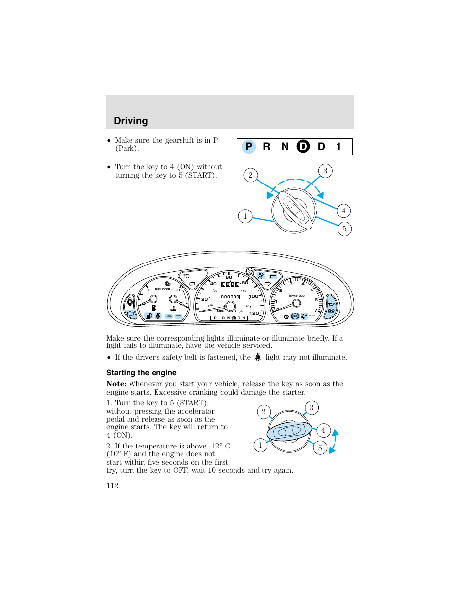 Driving | FORD 2003 Taurus v.2 User Manual | Page 112 / 216