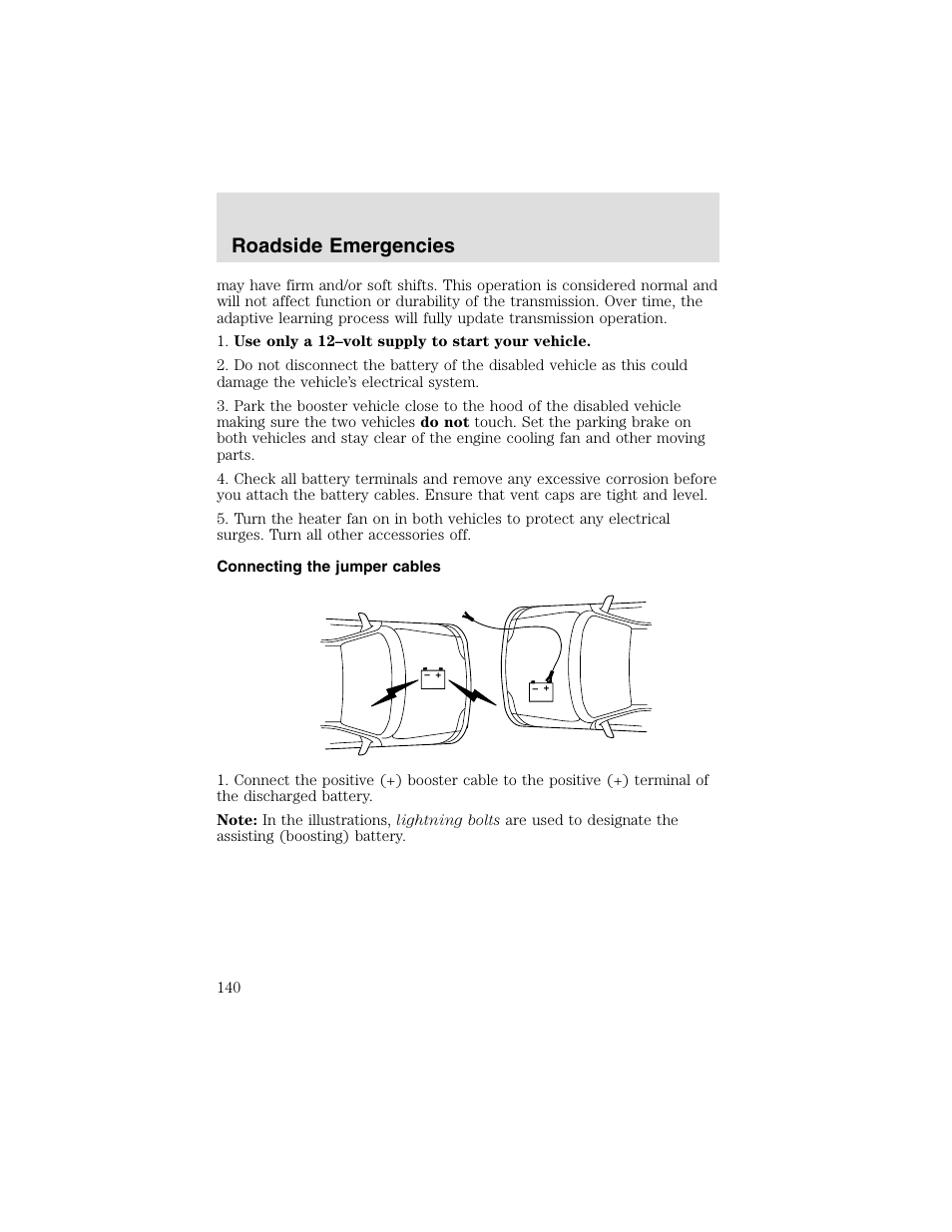 Roadside emergencies | FORD 2003 Taurus v.2 User Manual | Page 140 / 216