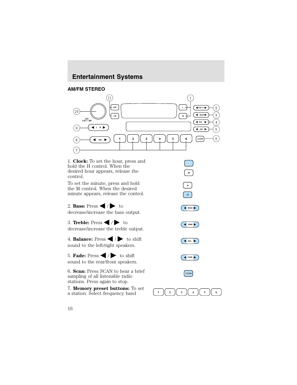 Entertainment systems | FORD 2003 Taurus v.2 User Manual | Page 16 / 216