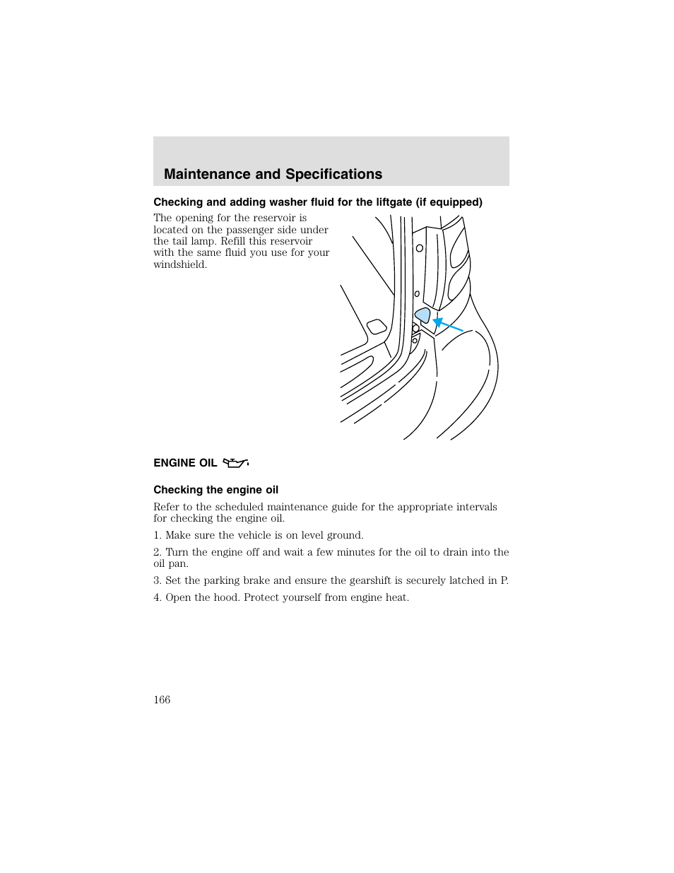 Maintenance and specifications | FORD 2003 Taurus v.2 User Manual | Page 166 / 216