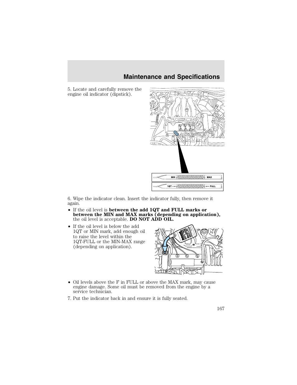 Maintenance and specifications | FORD 2003 Taurus v.2 User Manual | Page 167 / 216