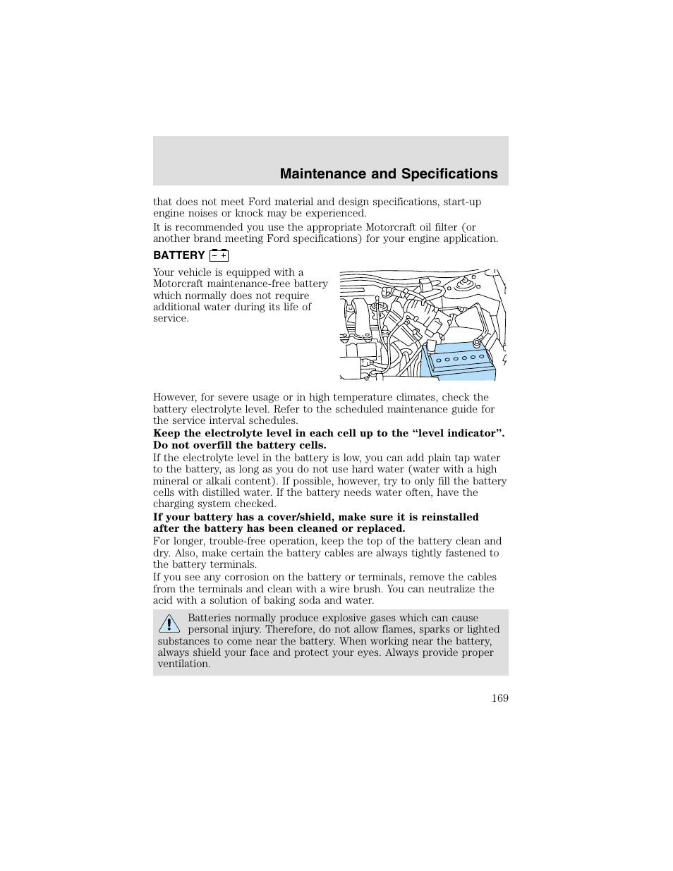 Maintenance and specifications | FORD 2003 Taurus v.2 User Manual | Page 169 / 216