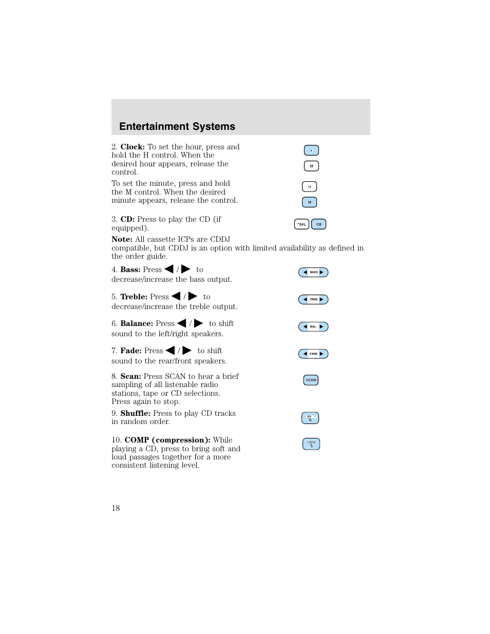 Entertainment systems | FORD 2003 Taurus v.2 User Manual | Page 18 / 216