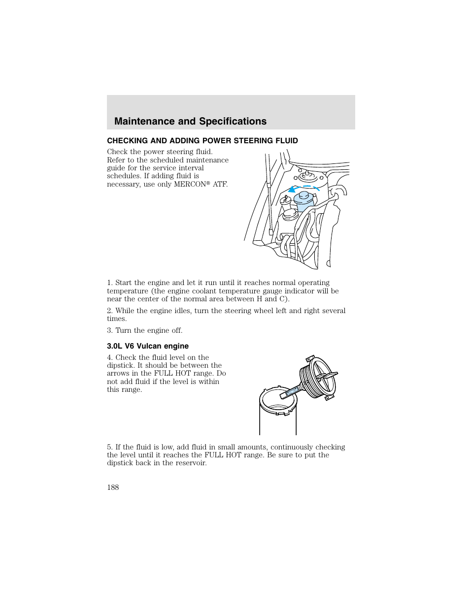 Maintenance and specifications | FORD 2003 Taurus v.2 User Manual | Page 188 / 216