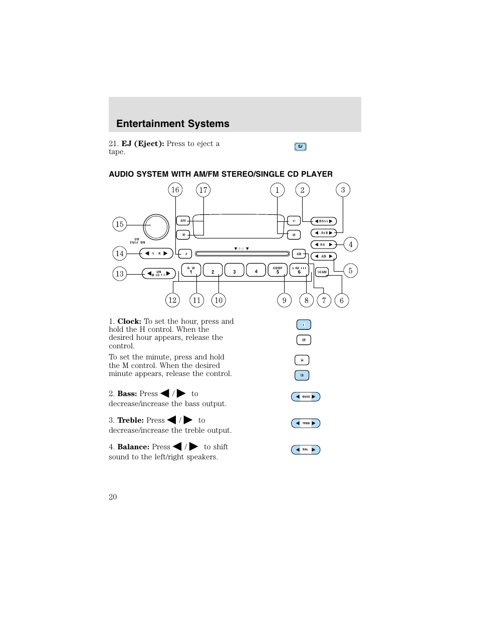 Entertainment systems | FORD 2003 Taurus v.2 User Manual | Page 20 / 216