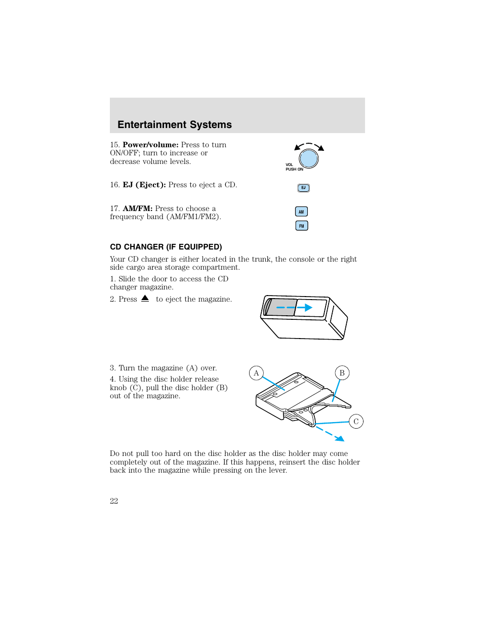 Entertainment systems | FORD 2003 Taurus v.2 User Manual | Page 22 / 216