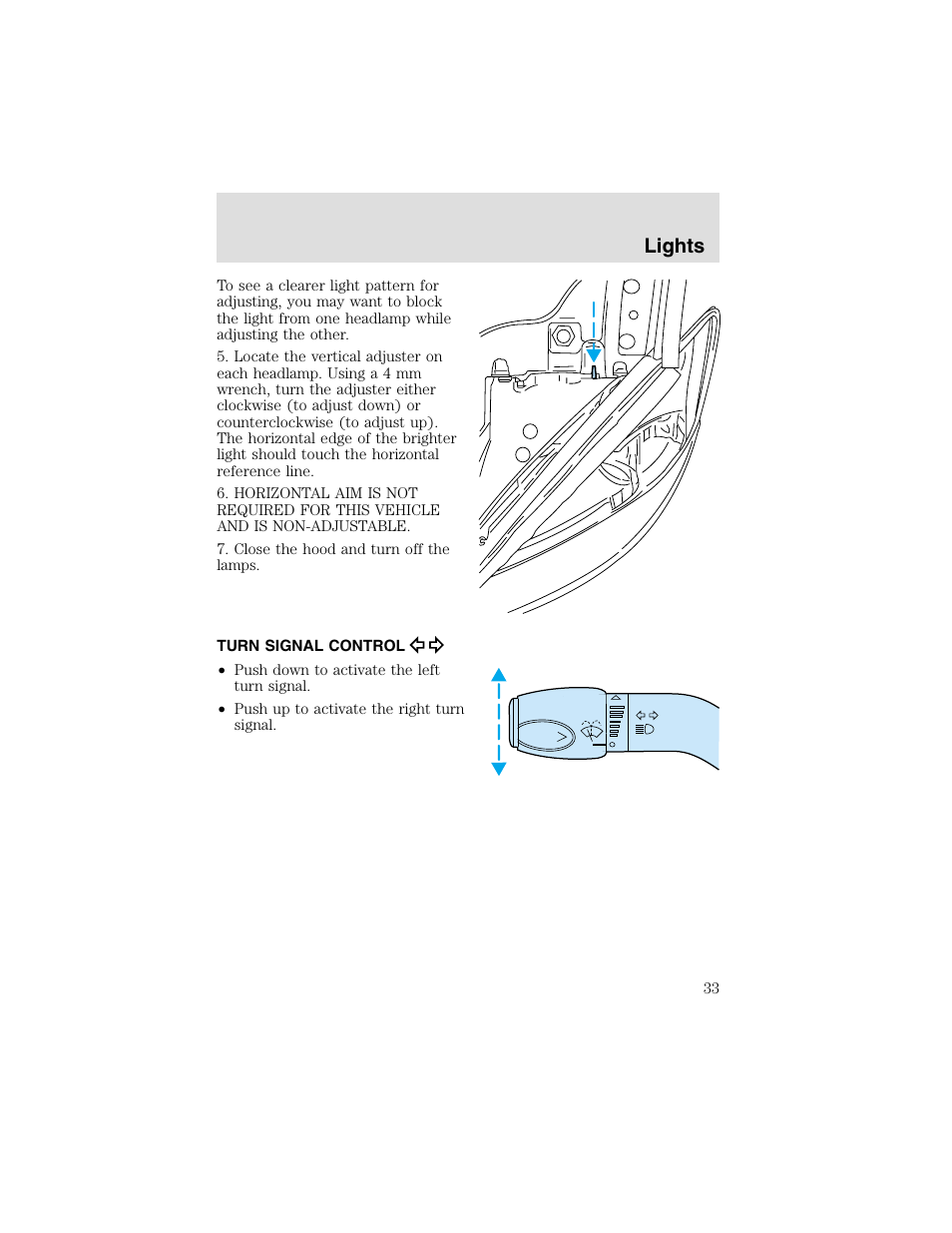 Lights | FORD 2003 Taurus v.2 User Manual | Page 33 / 216