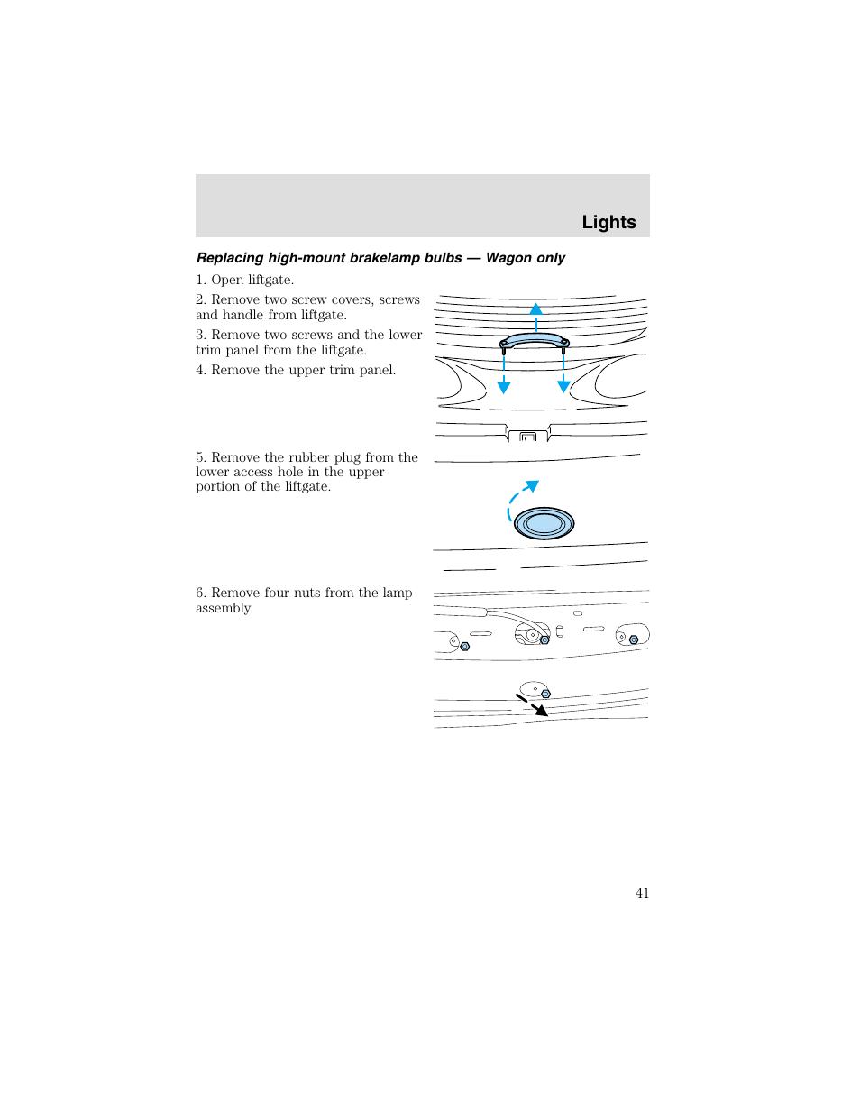 Lights | FORD 2003 Taurus v.2 User Manual | Page 41 / 216