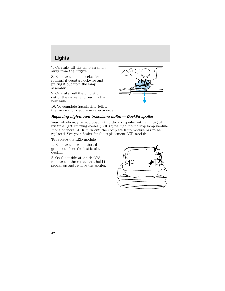Lights | FORD 2003 Taurus v.2 User Manual | Page 42 / 216