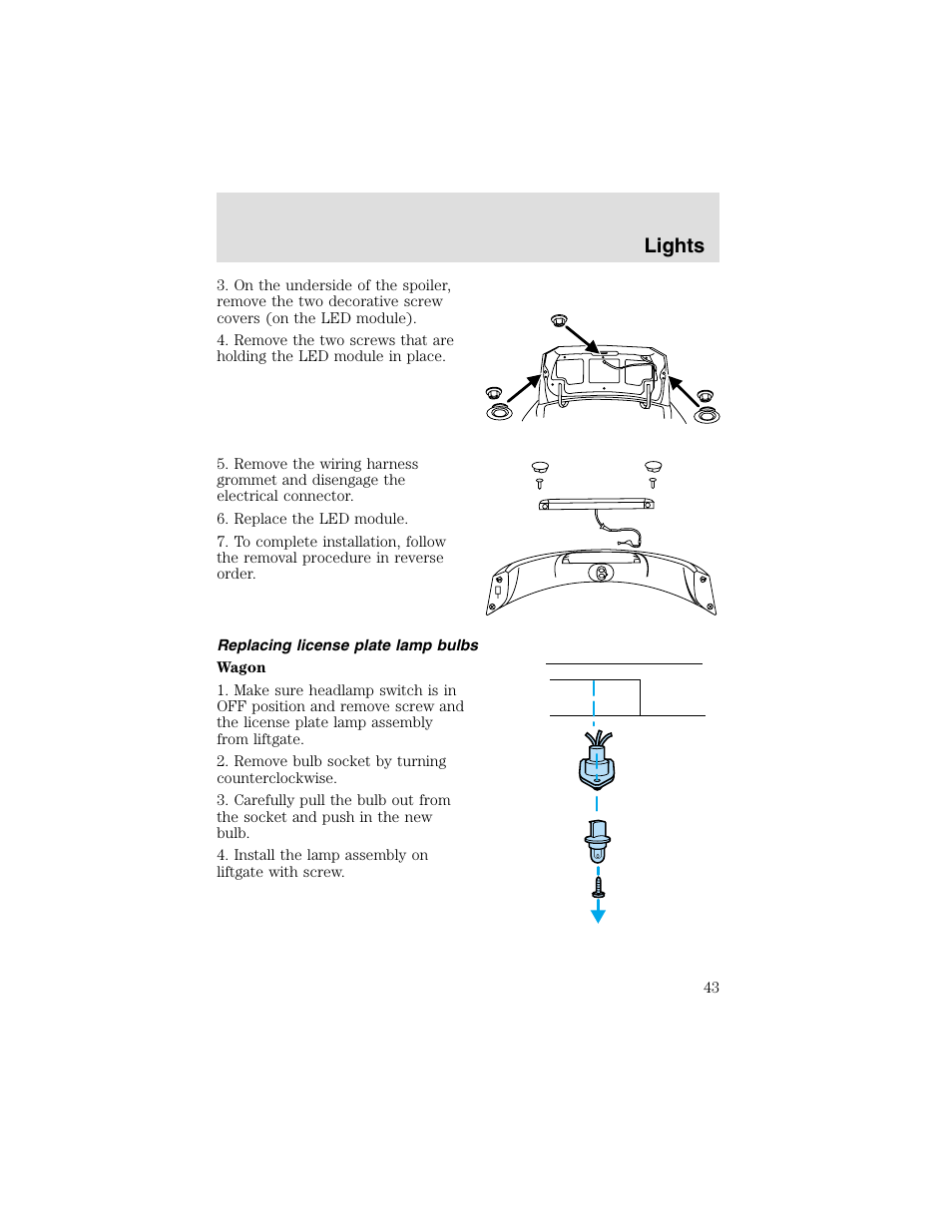 Lights | FORD 2003 Taurus v.2 User Manual | Page 43 / 216