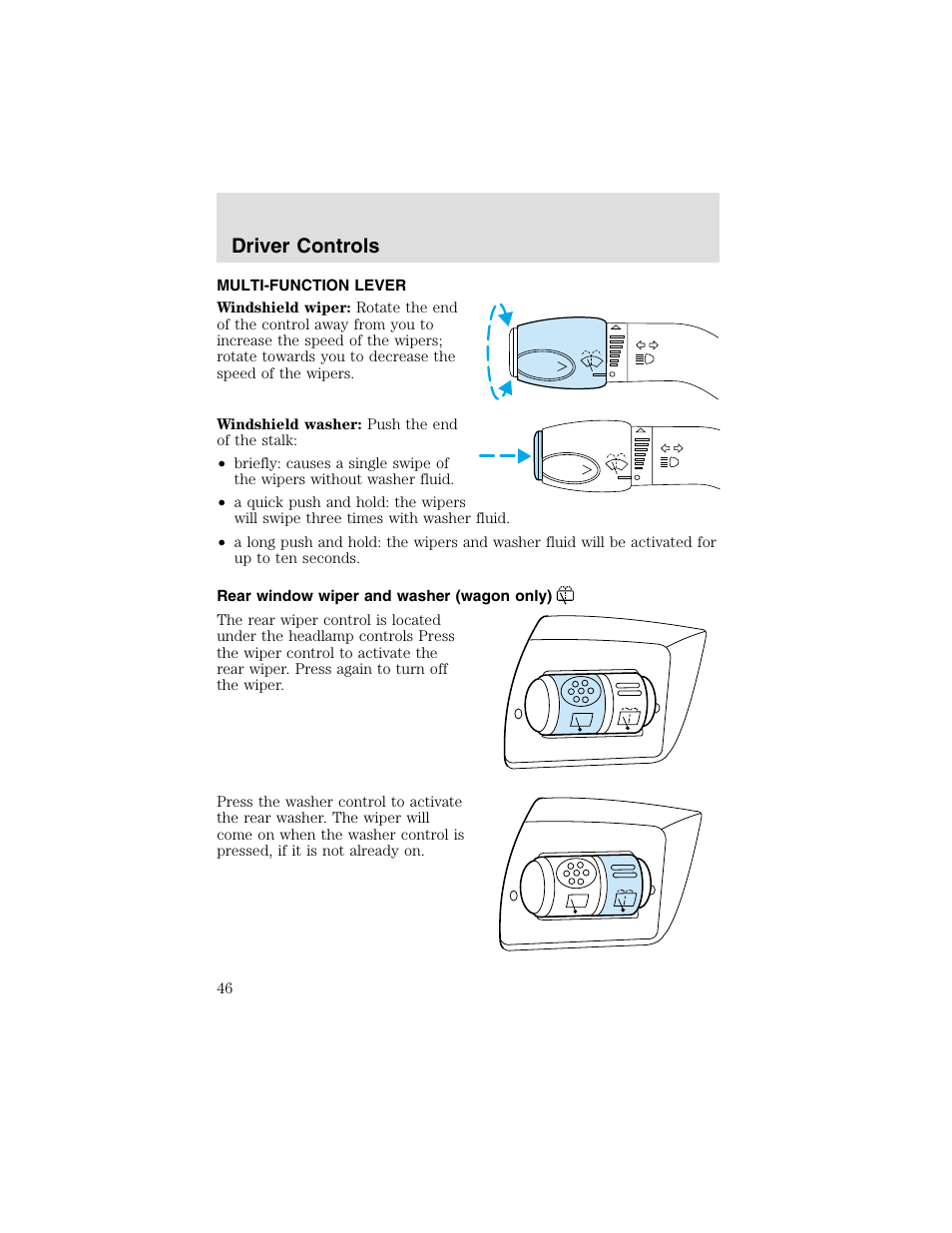 Driver controls | FORD 2003 Taurus v.2 User Manual | Page 46 / 216